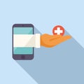 Medical help icon flat vector. Online medical consultation Royalty Free Stock Photo