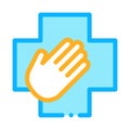 Medical helping hand icon vector outline illustration Royalty Free Stock Photo