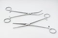 Medical hemostat and Kocher's forceps