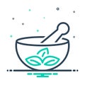 mix icon for Medical Herbs, mortar and pestle