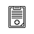 Black line icon for Medical History, healthcare and medicine