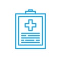 Medical history line icon, vector illustration