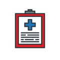 Medical history line icon, vector illustration