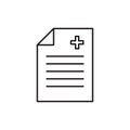 Medical history outline icon, Medical record line icon, medical report line icon