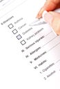 Medical history questionaire Royalty Free Stock Photo