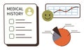 Medical History Record with Statistical Graphs and Analytics for Health Progress Tracking Royalty Free Stock Photo