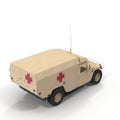 Medical HMMWV Military Hummer on white. 3D illustration