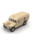 Medical HMMWV Military Hummer on white. 3D illustration