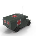 Medical HMMWV Military Hummer on white. 3D illustration