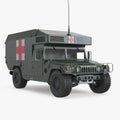 Medical HMMWV Military Hummer on white. 3D illustration Royalty Free Stock Photo