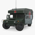 Medical HMMWV Military Hummer on white. 3D illustration
