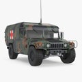 Medical HMMWV Military Hummer on white. 3D illustration