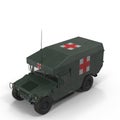 Medical HMMWV Military Hummer on white. 3D illustration