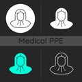 Medical hood dark theme icons set