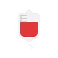 Medical hospital dropper isolated on white. Icon, sign, badge. Vector illustration. For widespread use in print and web.