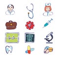 Medical and hospital symbols and icons