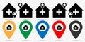 Medical house icon in location set. Simple glyph, flat illustration element of medicine theme icons