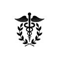 Medical icon. Caduceus laurel icon isolated on white background Royalty Free Stock Photo