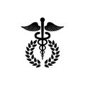 Medical icon. Caduceus laurel icon isolated on white background Royalty Free Stock Photo