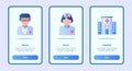 Medical icon doctor nurse hospital for mobile apps template banner page UI with three variations modern flat color style