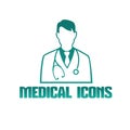 Medical icon with doctor therapist