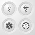 Medical Icon. Emergency Symbol. White Set