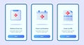 Medical icon medical check up schedule bill for mobile apps template banner page UI with three variations modern flat