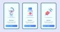 Medical icon pharmacy medicine injection for mobile apps template banner page UI with three variations modern flat color