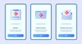 Medical icon register medical folder medical document for mobile apps template banner page UI with three variations