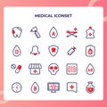 Medical icon set collection with modern outline line style theme color