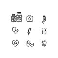 Medical icon set, Doctor\'s or nurses\'s health care-service icons simple vector style clip arts Royalty Free Stock Photo