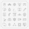 Medical icon set in line style. Medical Vector Icons Set. Line Icons, Sign and Symbols in Flat Linear Design Medicine and Health Royalty Free Stock Photo