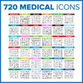 Medical Icon Thin Line Big Set Vector