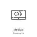 medical icon vector from bioengineering collection. Thin line medical outline icon vector illustration. Linear symbol for use on Royalty Free Stock Photo