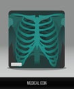 Medical icon. Vector flat icon x-ray of thorax Royalty Free Stock Photo