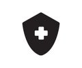 Medical shield icon vector logo design template Royalty Free Stock Photo
