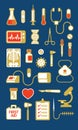 Set of Medical Icons or illustrations. Royalty Free Stock Photo