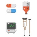 Medical icons set care ambulance hospital emergency human pharmacy vector illustration. Royalty Free Stock Photo