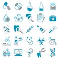 Medical icons set grey and blue on white background for graphic and web design, Modern simple vector sign. Internet concept.