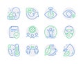 Medical icons set. Included icon as Coronavirus, Eye laser, Face cream signs. Vector