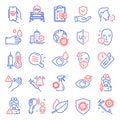 Medical icons set. Included icon as Dont touch, Nurse, Eye drops. Vector