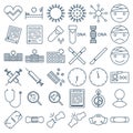 Medical icons set. Vector line art medicine symbols. Royalty Free Stock Photo