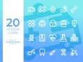 Medical Icons, Medical symbol. Simple Outline Vector Icons with gradient background for Royalty Free Stock Photo