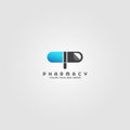 Medical icons template with initials P letter, vector logo for pharmacy business corporate, healthy , element, illustration -