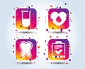 Medical icons. Tooth, test tube, blood donation. Royalty Free Stock Photo