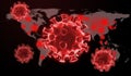 medical illustration group of Corona virus world map background , 3D-rendering