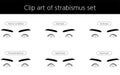 Medical illustration, Illustrative set eye diseases and strabismus