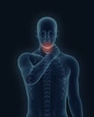 Medical image of human X-ray scan with sore throat 3d render fro Royalty Free Stock Photo