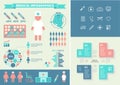 Medical infographic set with icons, chart Royalty Free Stock Photo