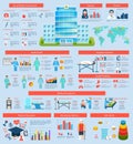 Medical Infographic Set vector design illustration Royalty Free Stock Photo